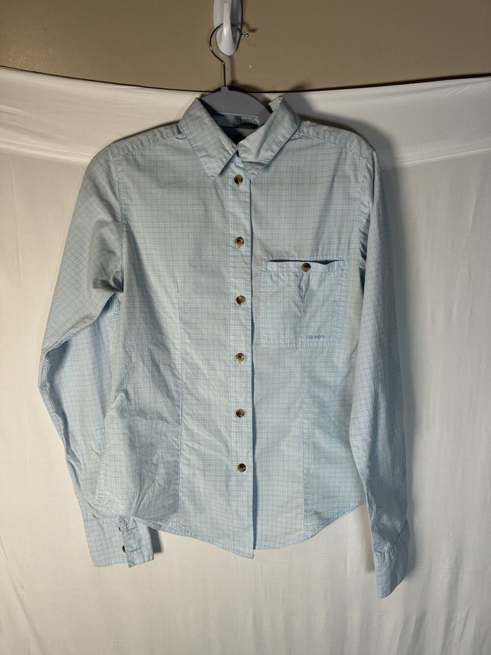 C.C. Filson Co. Women Size S Blue Plaid Long Sleeve Button Down Shirt heritage